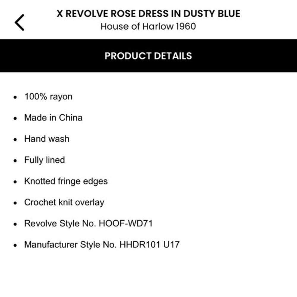 NWT House of Harlow 1960 x REVOLVE Rose Dress - Dusty Blue - Picture 5 of 11